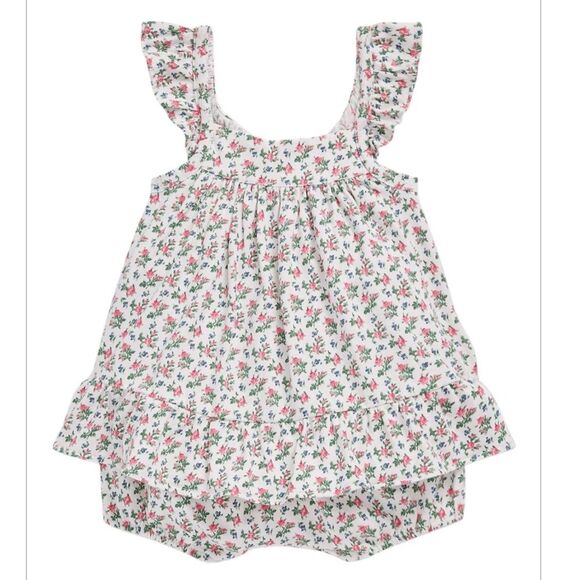 POLO Ralph Lauren Baby Girls Floral Cotton Jersey Top & Bloomer Set, Sz 24months - Picture 1 of 12